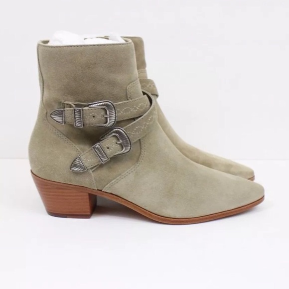 Frye Ellen Suede Buckle Short Boots - Picture 4 of 8